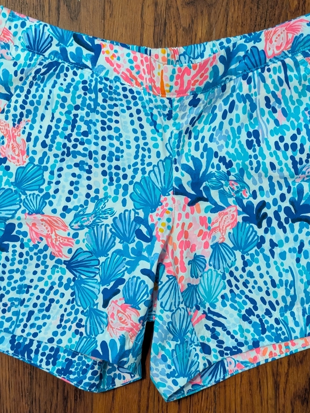Lilly Pulitzer Turquoise & Coral Pull On  Shorts